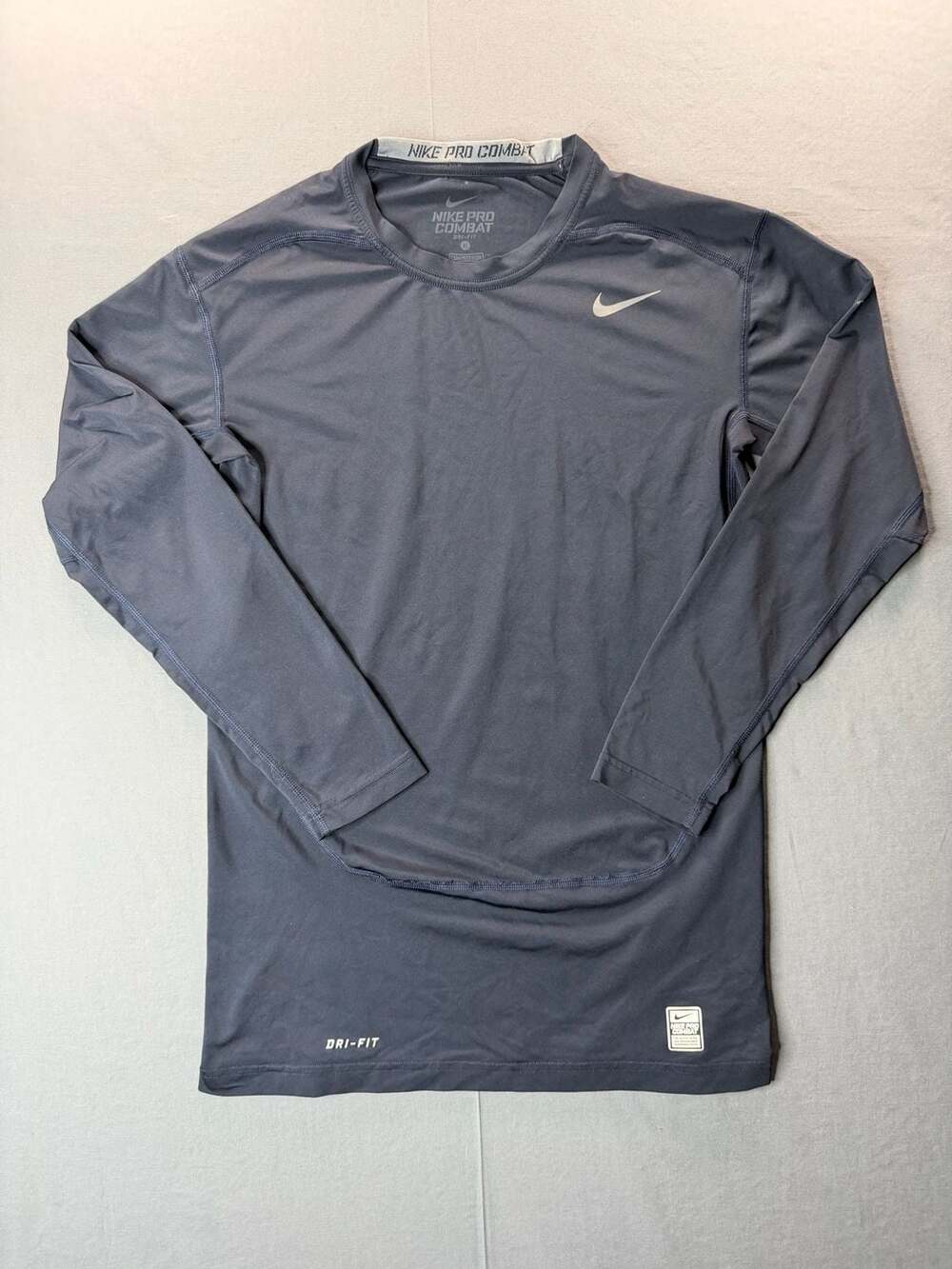Nike Pro Combat Dri-Fit Long Sleeve Compression Shirt Size XL Blue